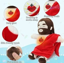 Breathing Plush Jesus Doll Toy Soft Stuffed Religious Figure Gift