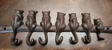 Cast Iron Cat & Kitten Key Holder Home Decor