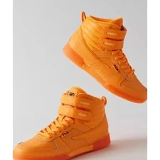Fila Orange High Top Sneakers Lace Up Hook and Loop Closure Men Youth Sz 6