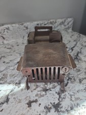 Vintage 1950's Metal Army JEEP Made In USA, All Metal, With Hood, No Wheels.