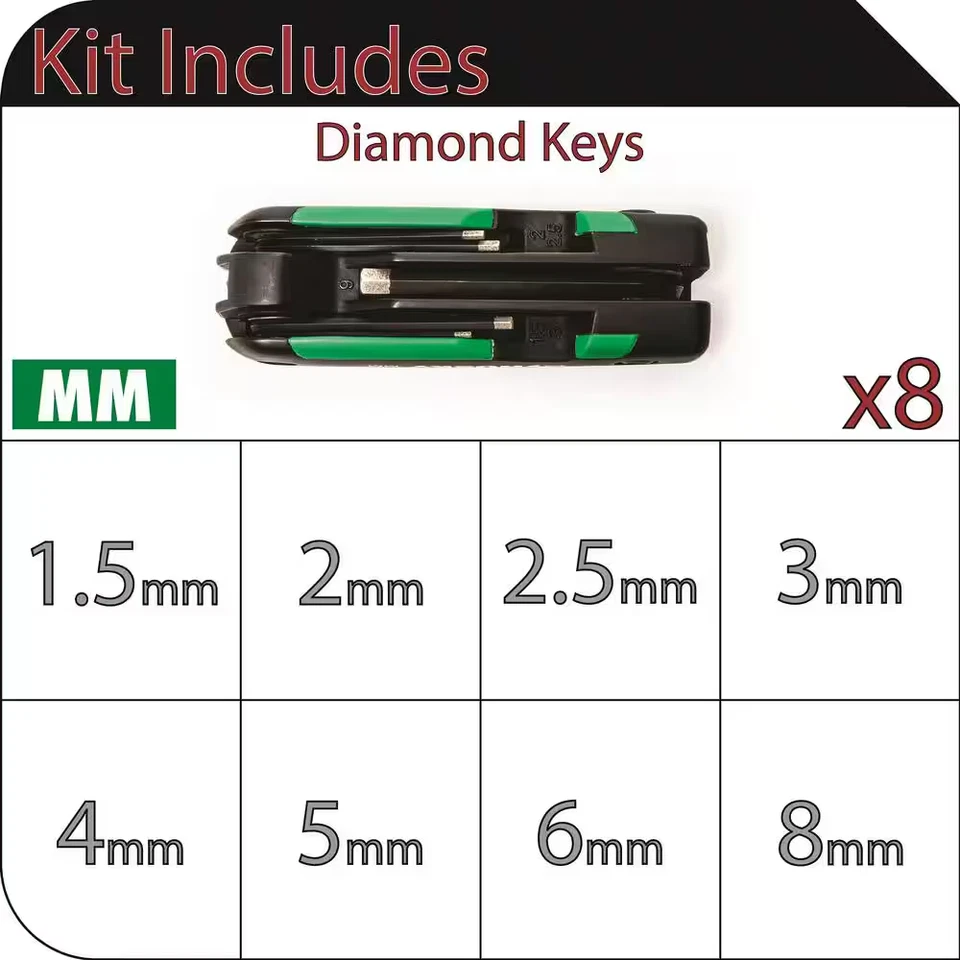 Folding Diamond Metric Hex Key Set (8-Piece) - Image 2 of 4