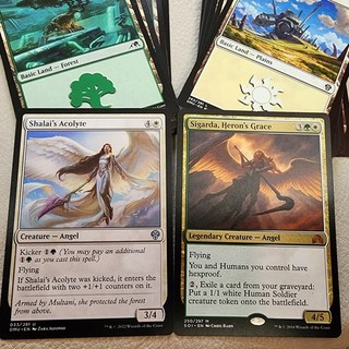 Commander Magic Deck 100 MTG Cards = Green and White ANGELS Tribal Budget Funner