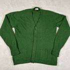 Vintage 60s Burdine's Cardigan Sweater Men's Size Medium Green Lambswool Ireland