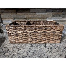 Decorative Home Hand Woven 3 Section Organizer Storage Basket 15.5"x6.5 x6"