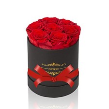 NATROSES 7 Piece Preserved Roses in a Box, Preserved Flowers for Medium Red
