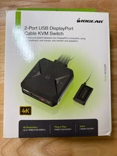 IOGEAR 2-Port 4K USB DisplayPort Cable KVM Switch GCS52DP New Open Box