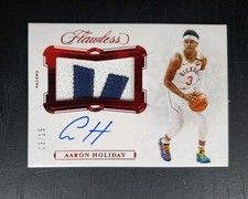 2019-20 Panini Flawless Ruby Aaron Holiday Patch Auto #3/15 Indiana Pacers 