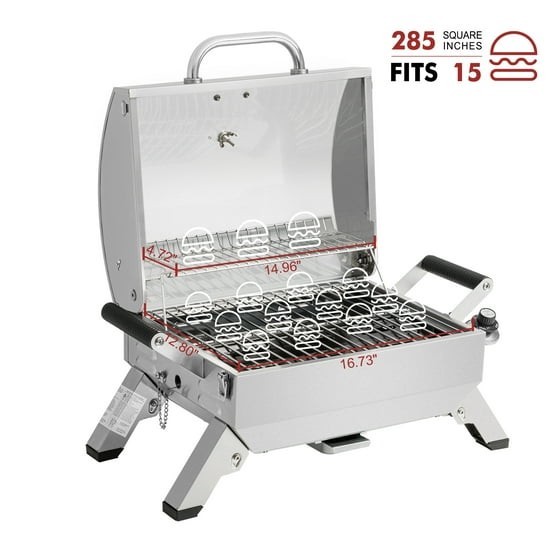 Royal Gourmet GT2001 Stainless Steel Portable Grill with Folding Legs