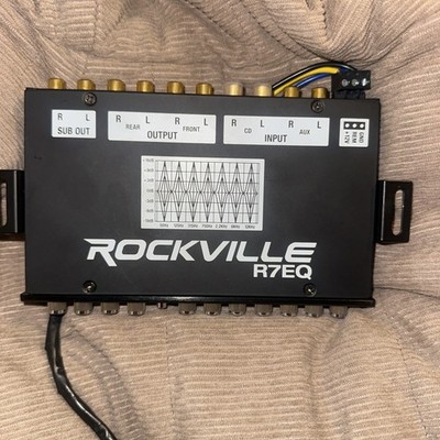 Rockville R7EQ 1/2 Din 7 Band Car Audio Equalizer EQ w/ Front, Rear + Sub Output