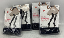 4x Hanes Silky Opaque Non Control Top Tights L/XL Black