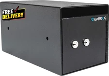 Key Lock Depository Drop Safe  Steel Lock Box with Drop Slot Anti-Fishing Baffle