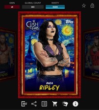 DIGITAL Topps WWE Slam 25 - FROM PARIS WITH PAIN Red Base - RHEA RIPLEY