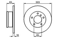 Bosch Bremsscheibe 2X FüR Mercedes Puch G-Klasse W460 G-Modell 79-16 0986478189