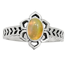 Natural Ethiopian Opal 925 Sterling Silver Ring s.7 Jewelry R-1744