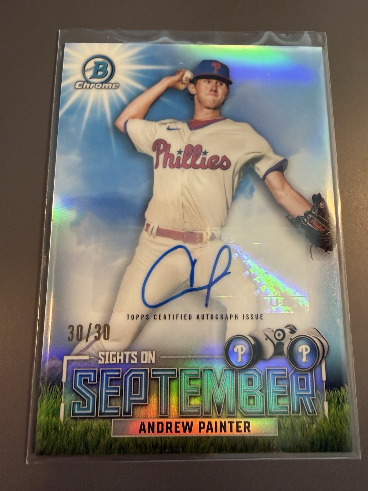 2023 Bowman Chrome Sights on September Andrew Painter 30/30 Auto Bookend "1/1"