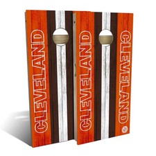Cornhole Boards Set Skips Garage Cleveland Football Design Portable Game