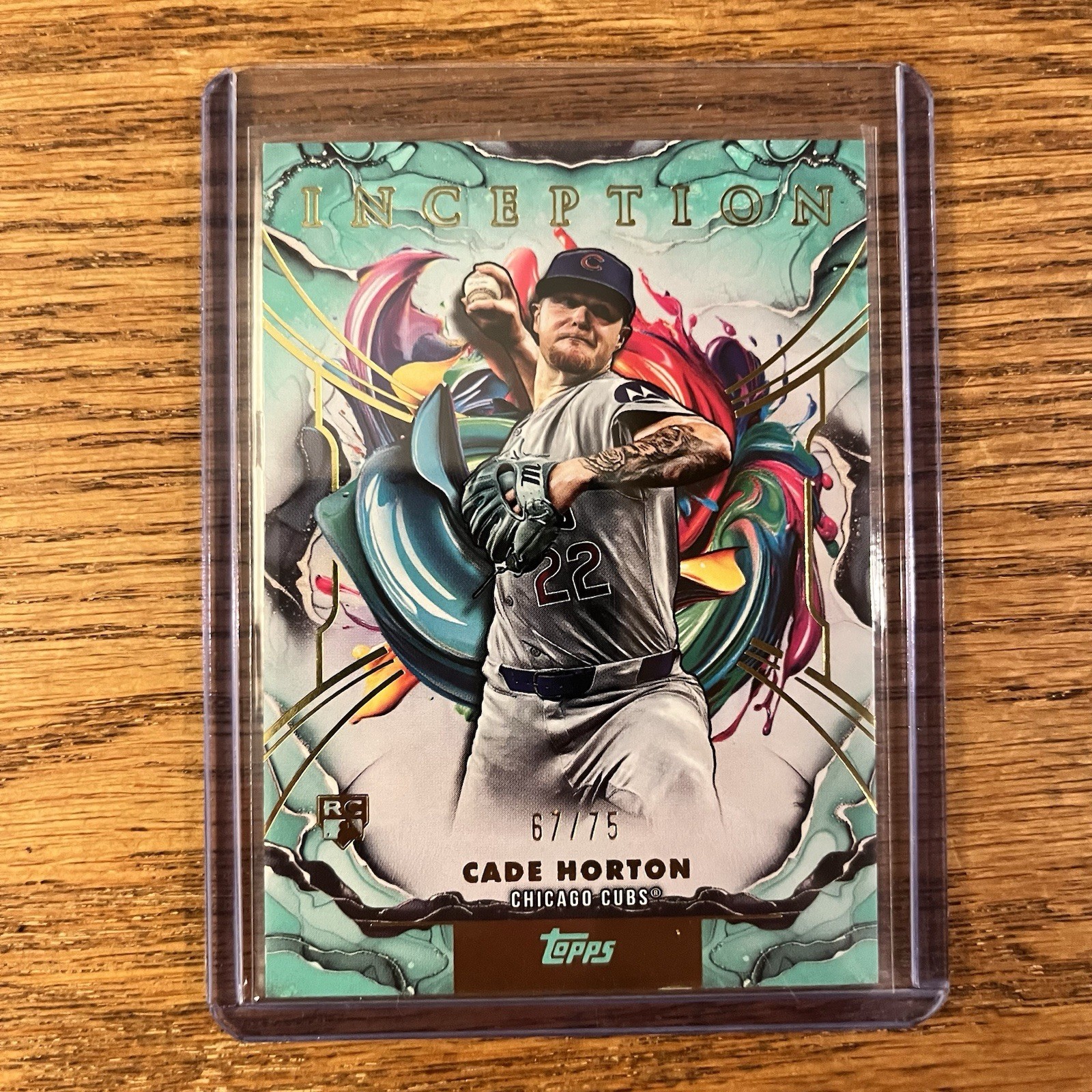 2025 Topps Inception #32 - Cade Horton /75 Aqua RC - Chicago Cubs