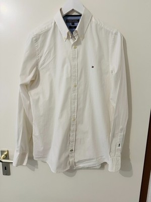 Tommy Hilfiger Hemd Weiß | Slim Fit Stretch | Medium | Top Zustand