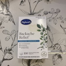 Hyland's Homeopathic Natural Relief Backache Relief Back Pain 100 Tablets NEW