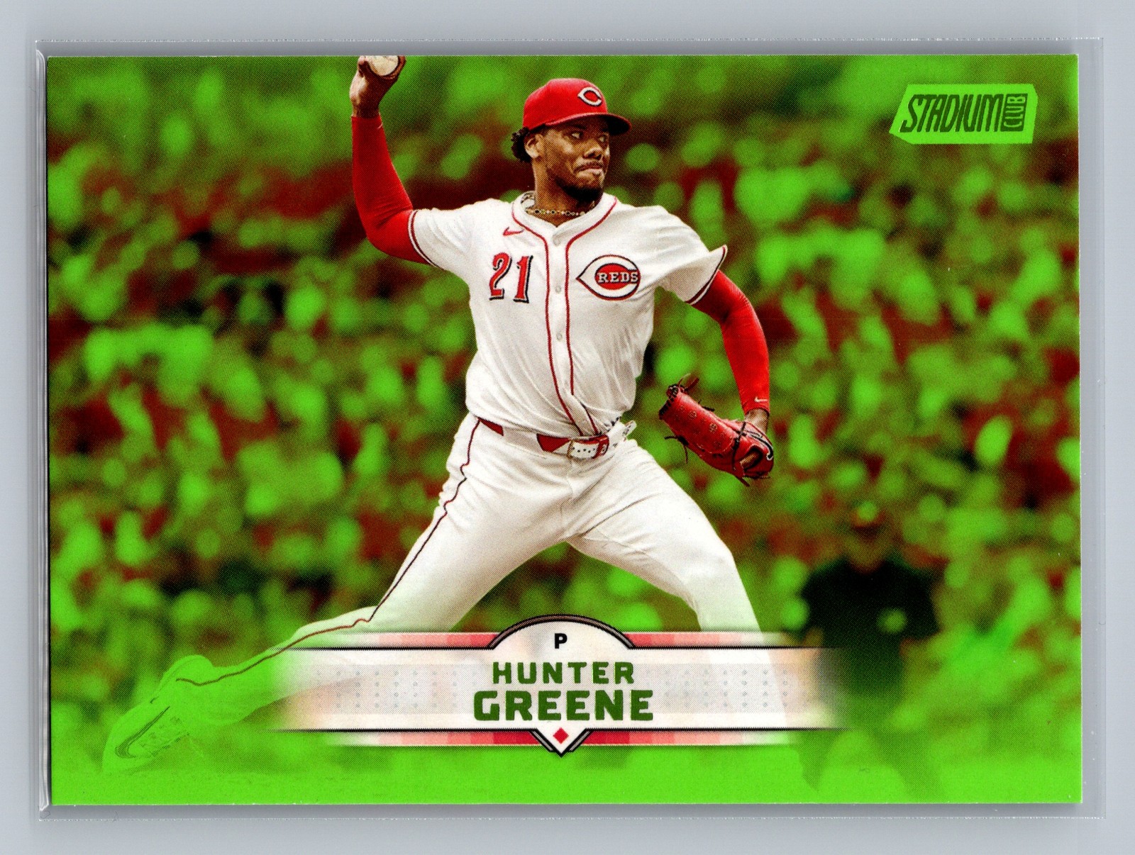 2025 Topps Stadium Club HUNTER GREENE #92 Lime Green Cincinnati Reds