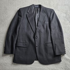 Burberrys Blazer Jacket Mens Black 100 Camel Hair Two Button Vented EUC