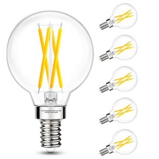 E12 G16.5 Candelabra Bulb, G16.5 Round Small Globe Bulb 4000K Neutral White, ...