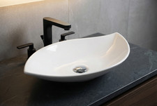 Aufsatzwaschbecken Oval  Design Waschbecken Waschschale Aufsatzwaschschale Weiß