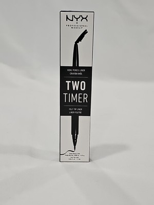 NYX Professional Makeup Two Timer Eyeliner, Jet Black 0.04 oz