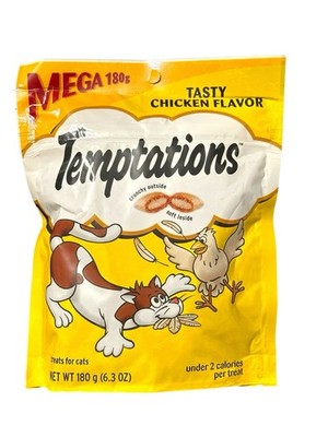 Temptations Tasty Chicken Flavor Cat Treats 180g Crunchy Soft Under 2 Calories