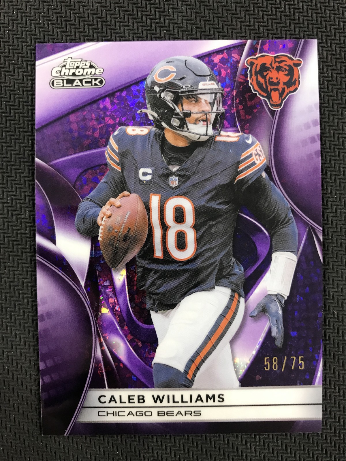 2025 Chrome Black Caleb Williams #20 Purple Mini-Diamond Refractor /75