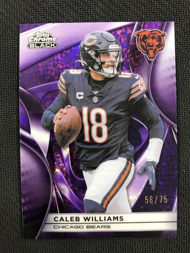 2025 Topps Chrome Black #20 Caleb Williams Purple Mini-Diamond Refractor /75