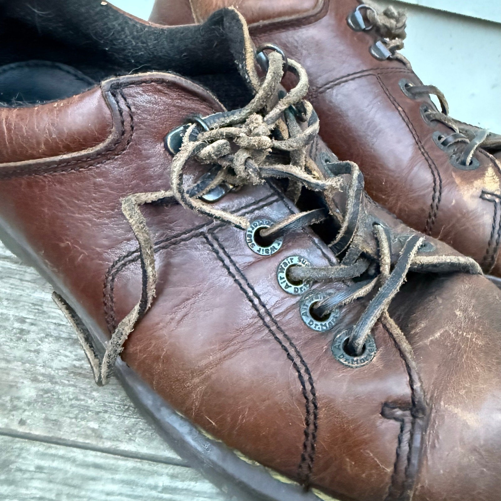 SAOLA Scarpe Oxford Y2K Dr. Martens 8312 marroni grossa suola grossa Oxford in pelle US W9