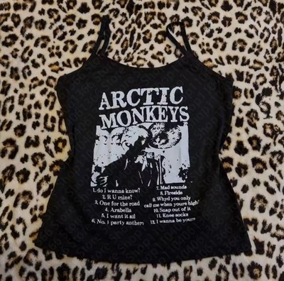 Y2K Arctic Monkeys Graphic Baby Tee Vintage Rock Band Slim Fit Women Crop Tshirt
