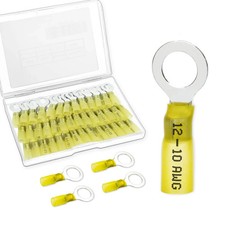 60 PCS Heat Shrink Wire Connectors 12-10 AWG Ring Terminals 12-10 Gauge 1/4" ...