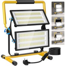 200W LED Flood Lights with Plug IP66 Waterproof Indoor Outdoor Garden Security