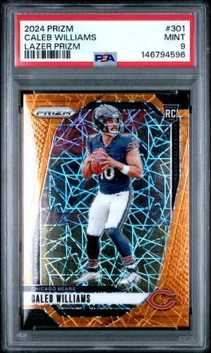 2024 PANINI PRIZM LAZER PRIZM #301 CALEB WILLIAMS ROOKIE RC PSA 9
