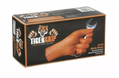 EPPCO 8844 Tiger Grip Orange Nitrile Gloves, Large - 100 Pc/BOX