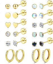 Hypoallergenic Flat Back Earrings for Women-Surgical Steel Earrings for Sensitiv