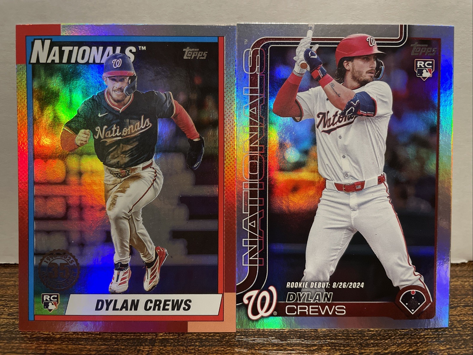 2025 Topps Update Series Dylan Crews Rookie Debut Rainbow Foil #US223