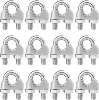 12 PCS 1/2 Wire Rope Cable Clip Clamp, M12 304 Stainless Steel Cable Clamp fo