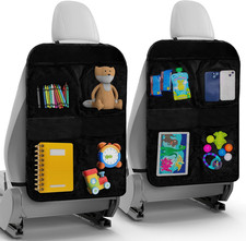 2 Pack Kick Mats Back Seat Protector - Backseat Car Organizer for Kids, Car Stor
