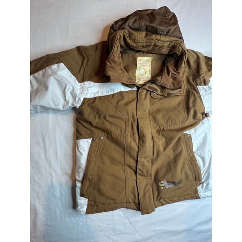 Obermeyer Jacket Girls Size 12 Brown White Snowboarding Skiing Zip Winter Warm - Picture 2 of 12