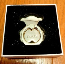 Raro TOUS Bear Smartphone Anillo Plateado Elegante Accesorios Elegante E845