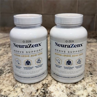 Zen NeuraZenX Nerve Support Alpha Lipoic Acid 1200mg 60 Capsules 2 Bottles