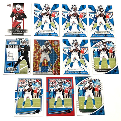 Teddy Bridgewater LOT (11) 2014-2020. RC Base Parallels. ORANGE MOSAIC. PANTHERS