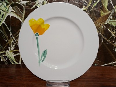 DIBBERN Fine Bone China IMPRESSION - Dessertteller / Teller Ø 21cm -Blume Gelb