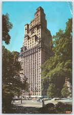 Vintage St. Moritz Hotel New York City Postcard Central Park View
