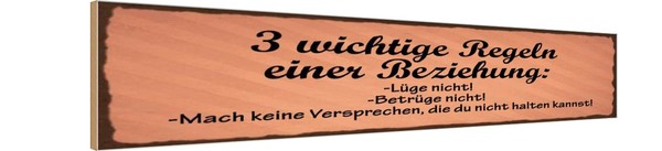 Holzschild 10X46 Cm Beziehung LüGe BetrüGe Nicht Deko Geschenk Holz Schild-image