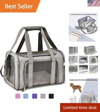 Airline Approved Grey Pet Carrier - Soft Sided and Collapsible for Easy Travel
