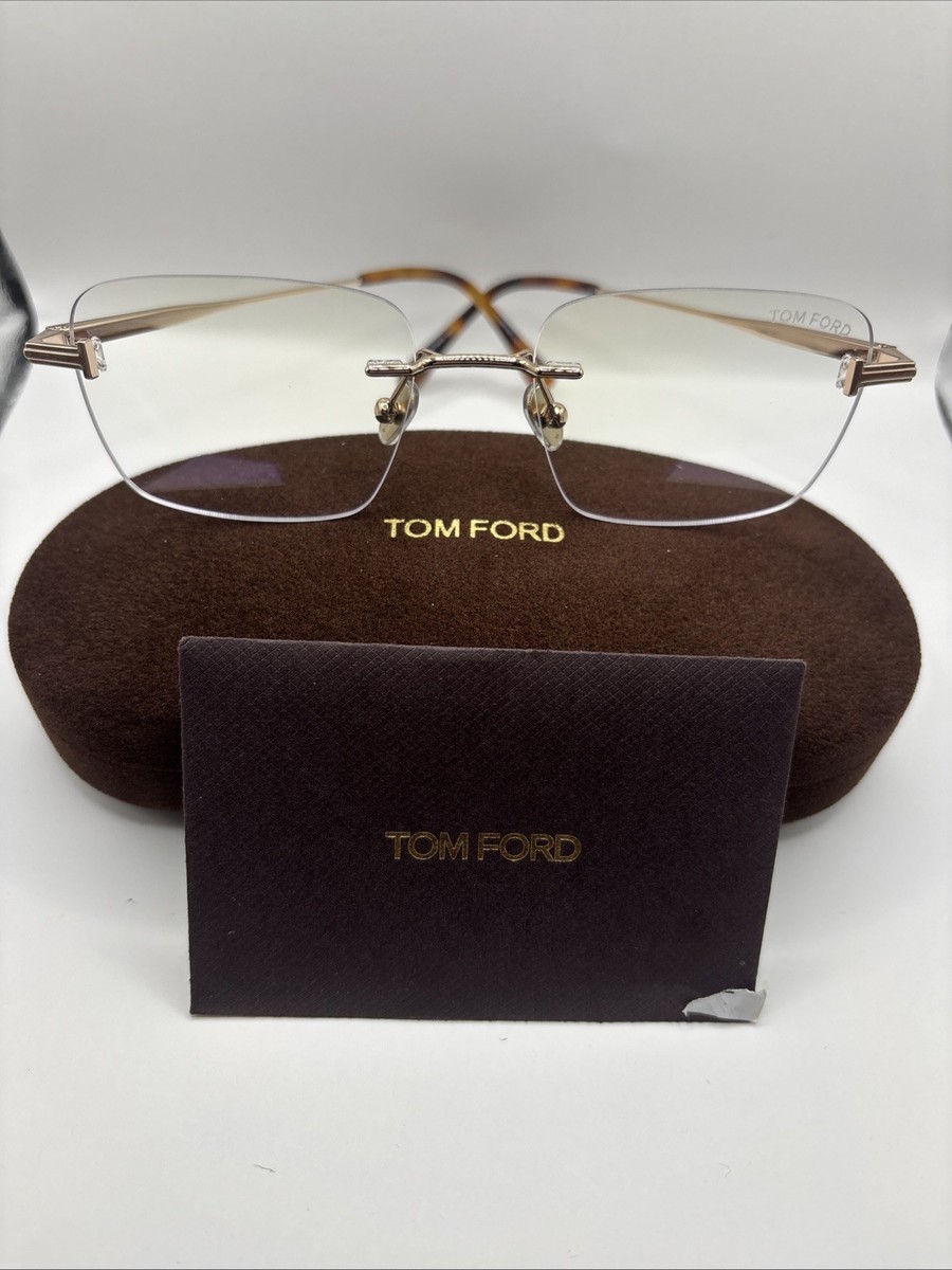 Tom Ford FT6117 B 028 Shiny Rose Gold Rectangular Eyeglasses Rx